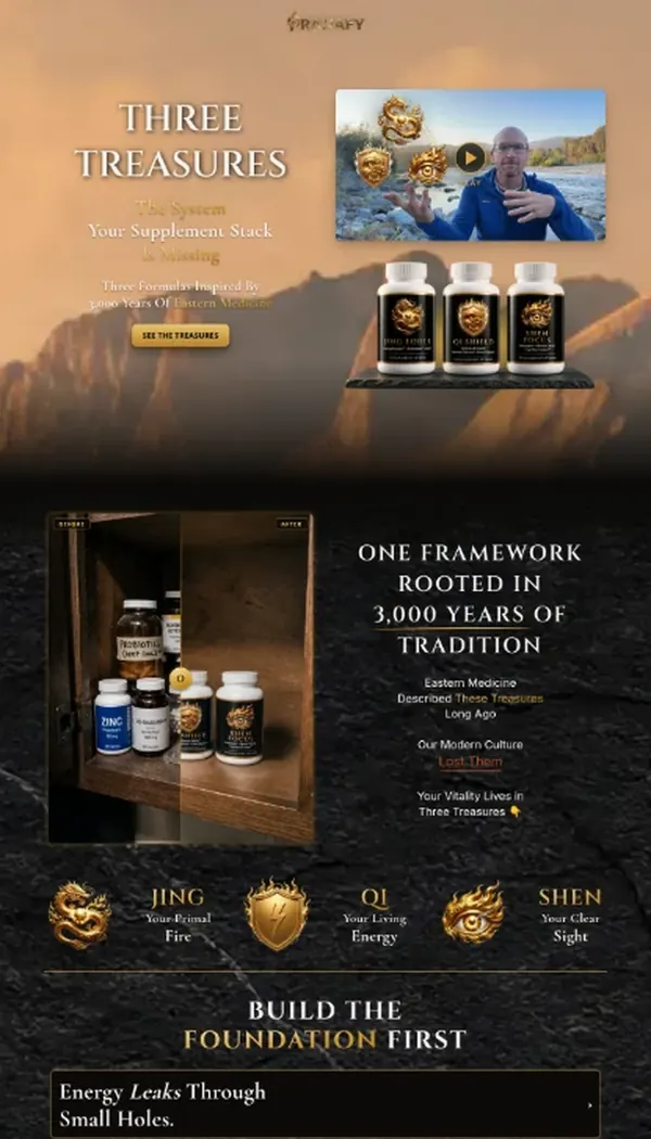 Pranafy Three Treasures sales page